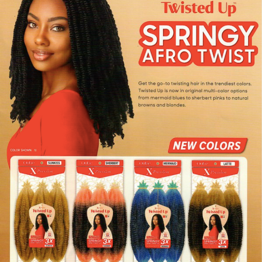 Outre X-Pression Twisted-Up Crochet Braid - 3x Pack Springy Afro Twist 16"