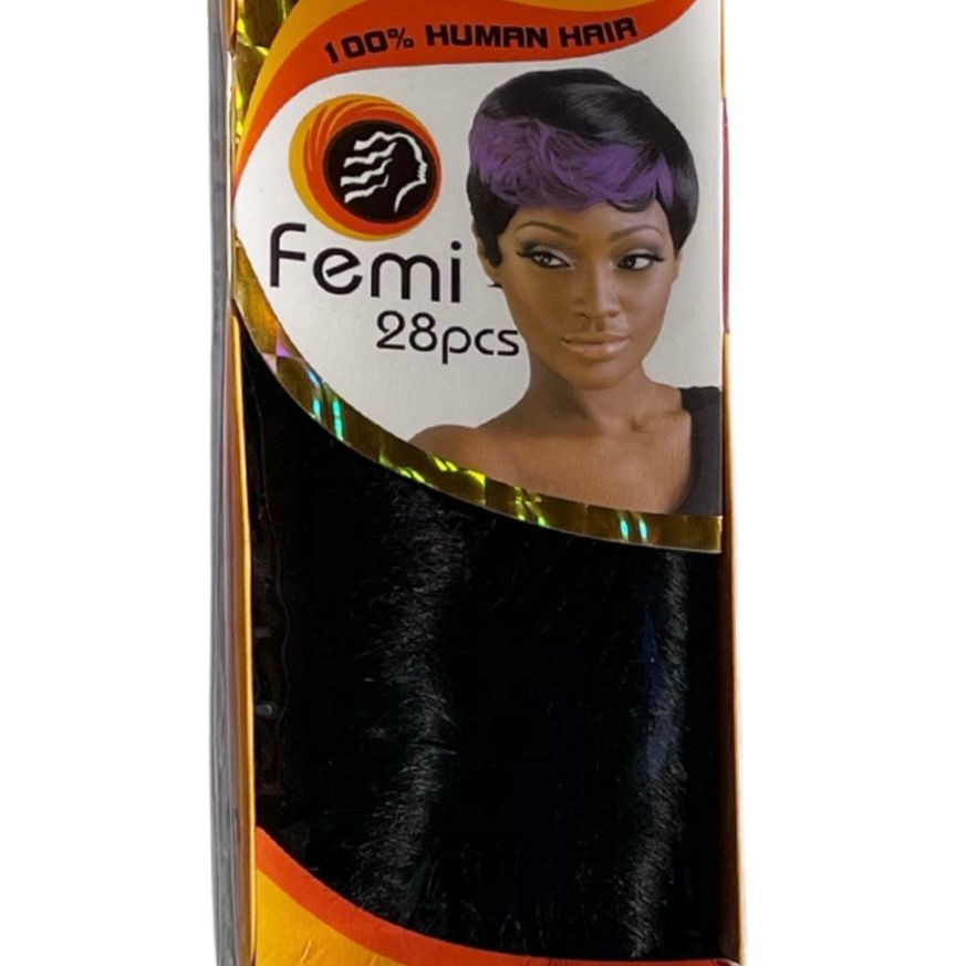 Fumi Hair 28 PCS 100% Human Hair Weave Top Closure Short Cut Pixie Bob